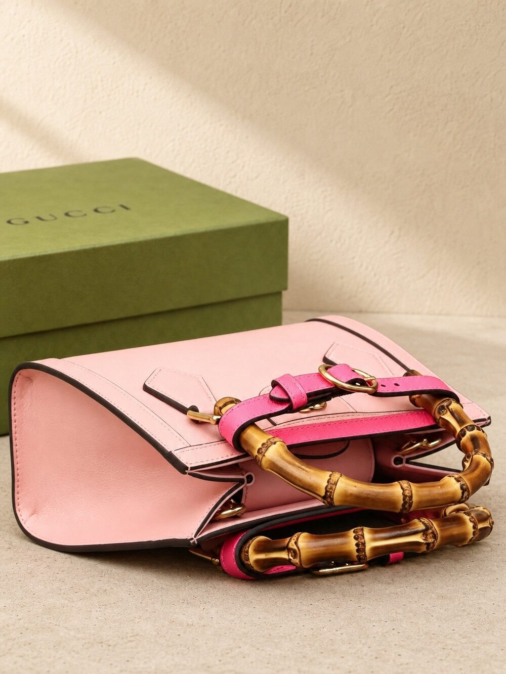 Gucci Mini Diana Pink Calfskin Handbag with Bamboo Handles - Picture 2 of 5